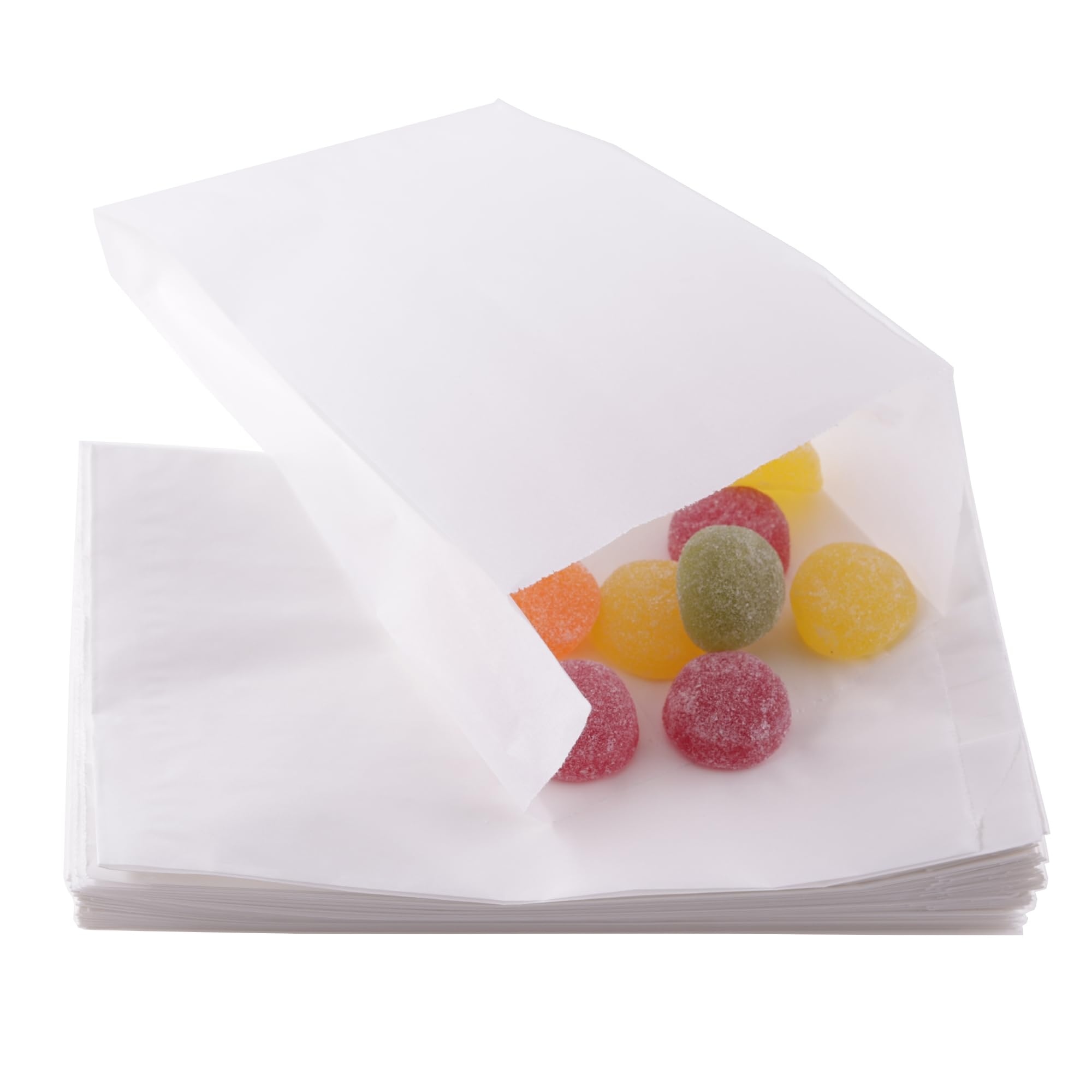 DIY-24H | Diferentes tamaños a elegir | Bolsas de papel de color blanco bolsas de regalo pequeñas bolsas de caramelos, estrellas de Navidad, bolsas de galletas, bolsas de pan (180 x 350 x 60 mm, 1000