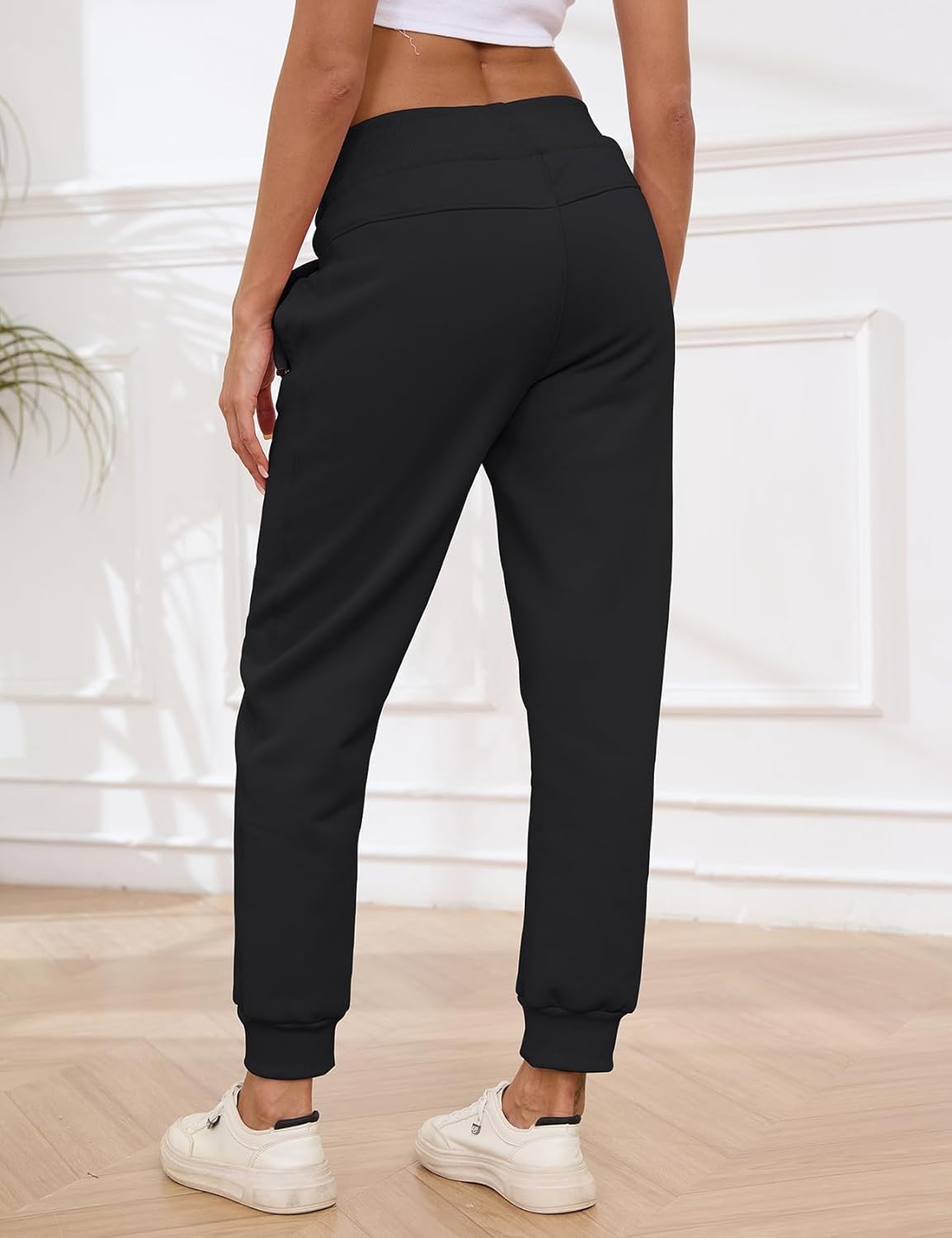 Gihuo Women's Sherpa Lined Sweatpants Winter Casual Jogger Sweat Pants Warm Athletic Thermal Fleece Lining Lounge Pants - Image 7