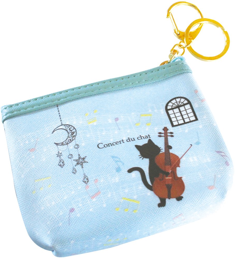 ジャストウィロー コインパース&ポーチ 黒猫音楽会/コントラバス 3.5×12.5×9.5cm 8540040