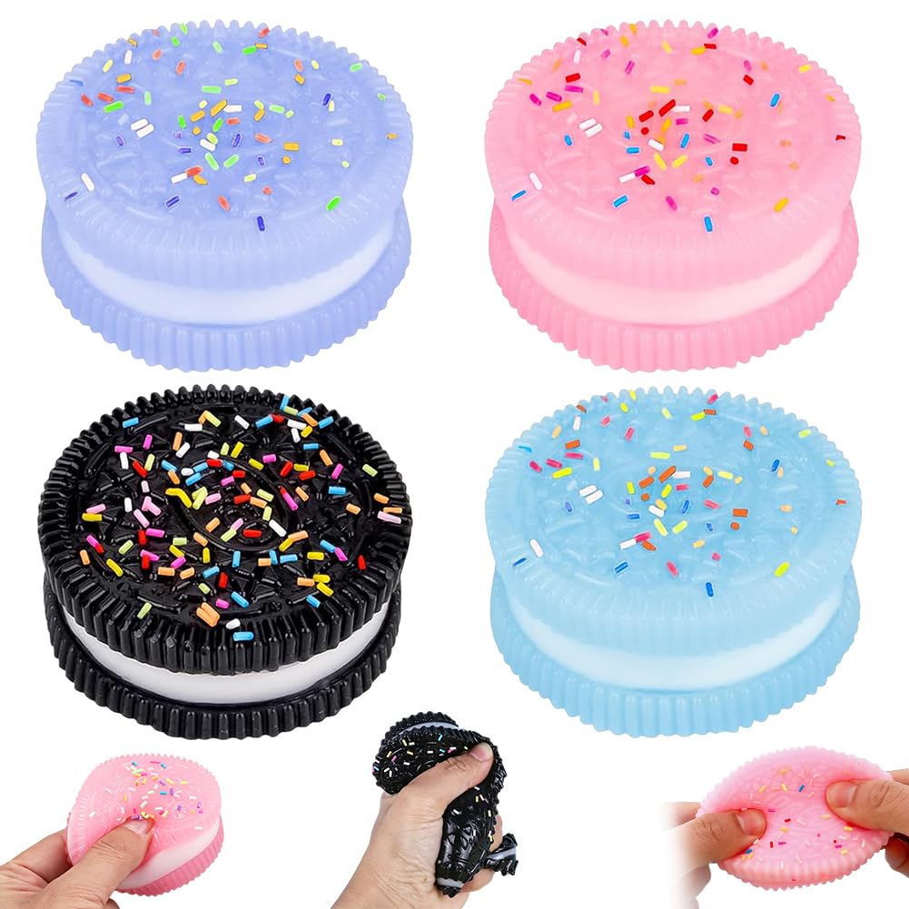 HATFRYF Squishy Set, Squishy Fidget Toys, Biscuit Squeeze Toy Squishes Kit for Children and Adults, Stress Relief Sensory Play Fidget Gifts, Easter Party Bag Fillers - 4pcs â image 1