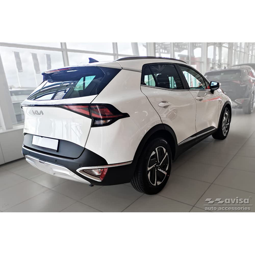 Osłona zderzaka tylnego ze stali nierdzewnej Nero Kompatybilny z Kia Sportage V 2021- "Ribs"