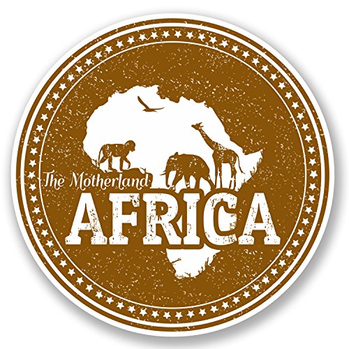 2 x Afrique Sticker en vinyle pour iPad Ordinateur Portable Voyage bagages étiquette cadeau Animaux # 4799 - 10cm x 10cm