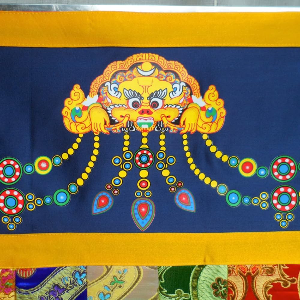 Xzeit Die Flagge des Buddhismus, die Flagge Tibets, 1 m tibetisch-buddhistische Tempeldekoration, Heimtextilien, Tempeldekoration, Tisch, Wandzaun