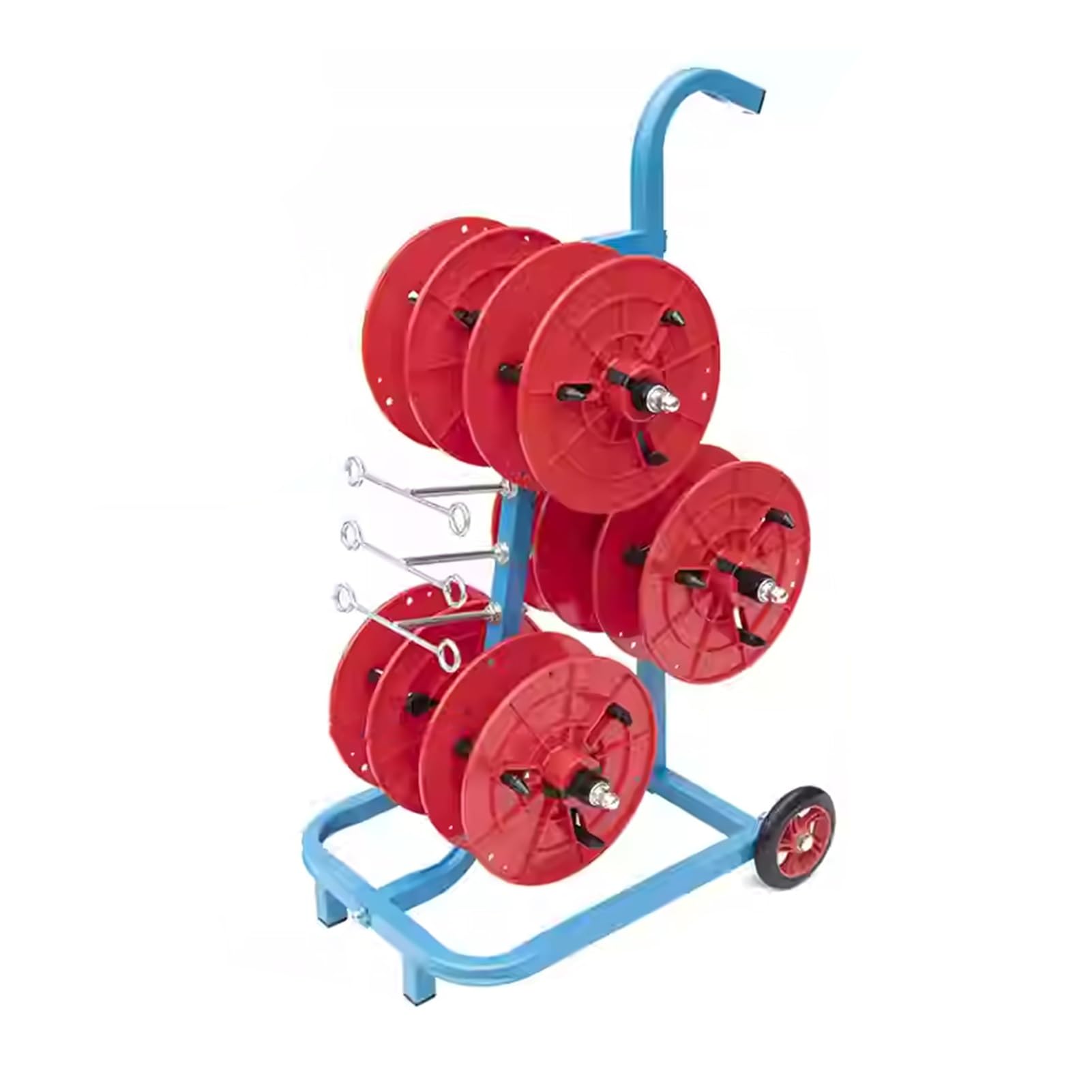 WDSOPK Wire Spool Holder 6 Axis - Cold Rolled Steel Wire Spool Holder/Cable Dispenser with Locking Wheels - Conduit Display and Storage for Electrical Industrial and Retail Use (97x55x38cm)