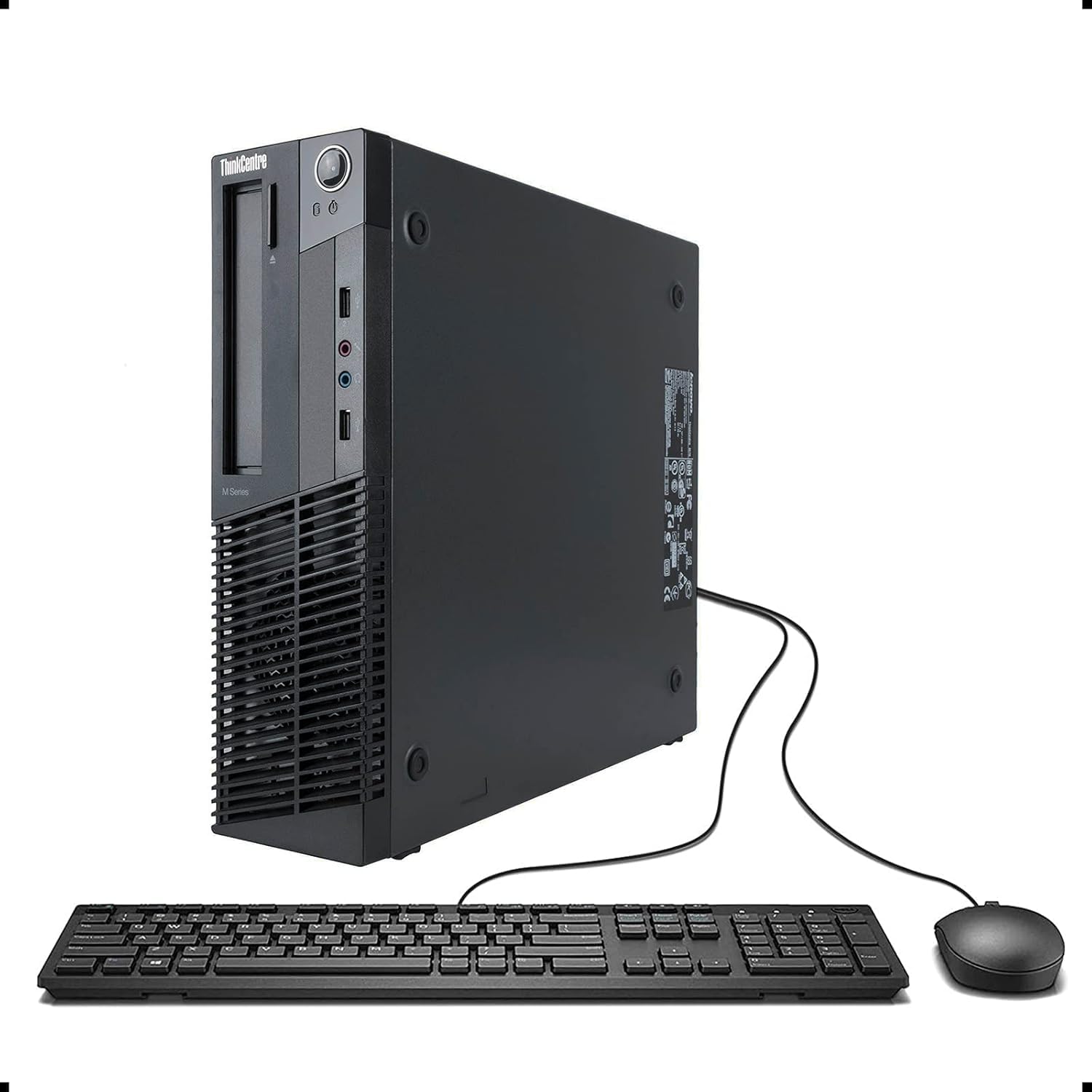 Lenovo ThinkCentre M91P SFF - Ordenador de sobremesa (Intel Core i5-2400, 8 GB de RAM, SSD de 128 GB, WiFi, Bluetooth, teclado americano QWERTY, Windows 11 Pro (reacondicionado)