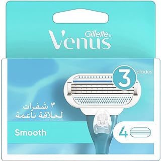 Gillette Venus Smooth Razor Blades for Women, Pack of 4 Refill Blades (Packaging May Vary)
