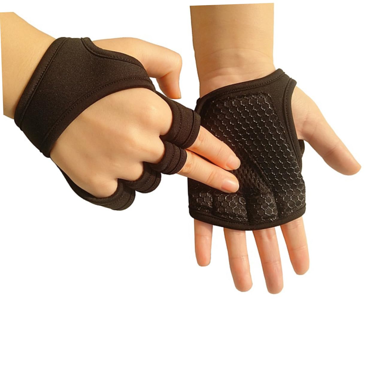 INOOMP Guanti Yoga Guanti Palestra Donna Guanti Senza Dita Guanti In Silicone Guanti Uomo Guanti Senza Dita Imbottiti Con Wirst Strp Mezzi Guanti Guanti Per Sollevamento Pesi