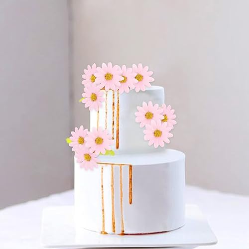 Miniatura 4 de Keaziu 20 adornos de flores para cupcakes, margaritas, flores, temática de flores, primavera, cumpleaños, boda, novia, baby shower, fiesta de