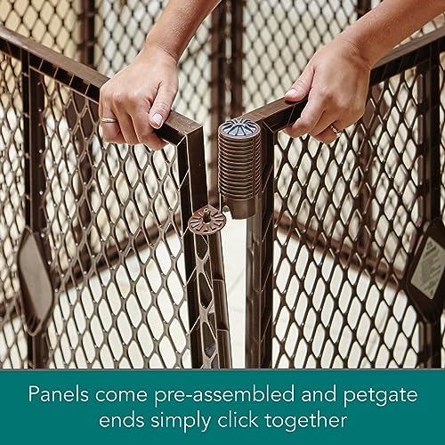 North States MyPet 2-Panel Extension for Petyard Passage: Made in USA. Freestanding. Increases play area up to 34 sq. ft. (26" tall, Brown)