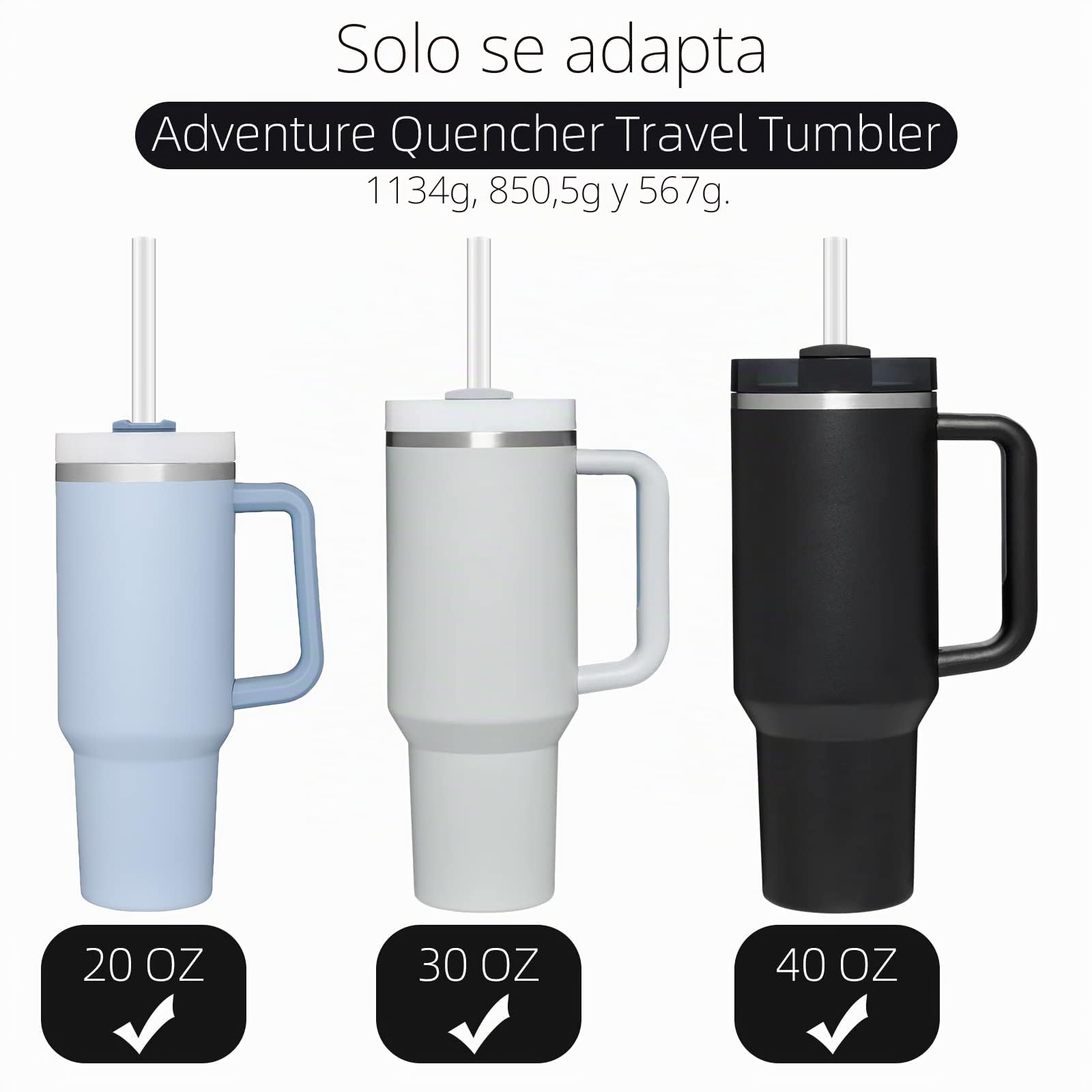 6 Pajitas Reutilizables de Plástico para Stanley 20/30/40 oz Tumbler, Inodoro, Fácil de Limpiar, Material Grado Alimenticio