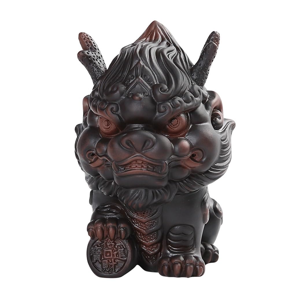 ENGENDER Kung Fu Tea Pet Creative Tea Pets, Purple Sand Pottery, Ornaments To Attract Wealth, Light Luxury Clay