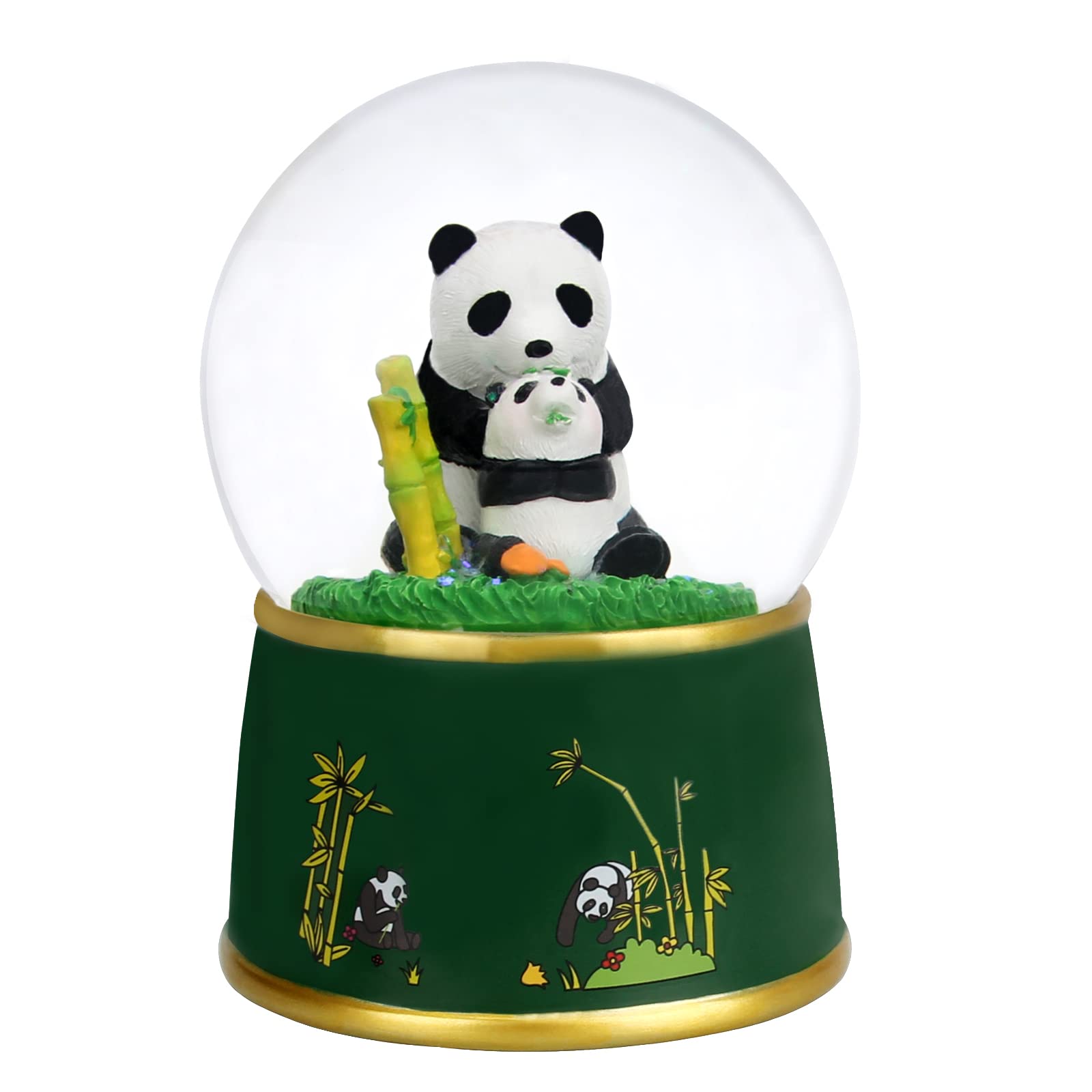 Amazon.co.jp: Panda Eats Bamboos スノードーム 100mm 遊び心のある