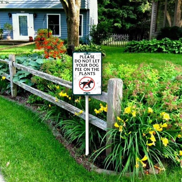 Buy Small Discreet Please Do Not Let Your Dog Pee On The Plants And 1ft Steel Post Mounted To Place In Your Lawn Or Garden