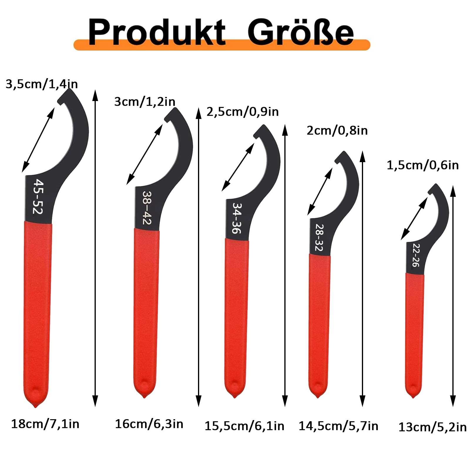 Clé à Ergot à Encoche, Filetage Clé 9 Pièces, Universelle C Forme clé à Crochet, Jeu de clés pour Tendeurs d amortisseurs, clés à vis pour Suspension, Crochet avec Tenon