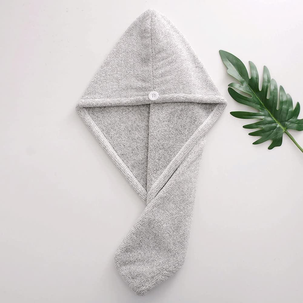 Secador de Pelo de Fibra de bambú, secador de Secado rápido, Turbante, Toalla Seca, Sombrero Envolvente for baño, Gorra rápida(3-Pack)
