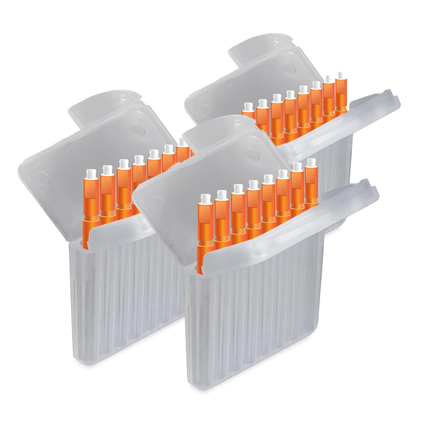 JB White Pack of 24 Wax Filters for Hearing Aids - Compatible with Starkey Hear Clear - Height: 1.5 mm | Diameter 1.7mm, Orange