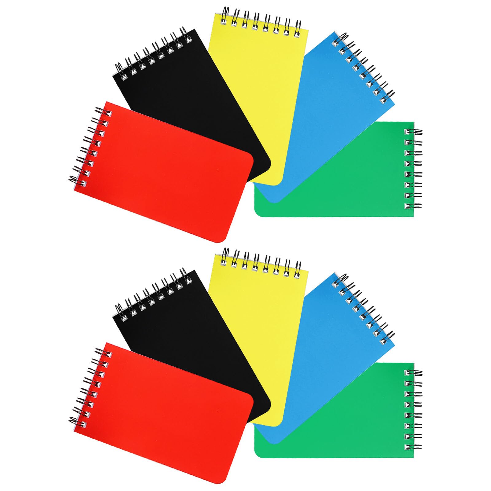 10pcs Small Spiral Pocket Notepads Lined Mini Notebooks with Compact Spiral Binding Bulk for Students Office Staff Daily Notes and Travel Reminders