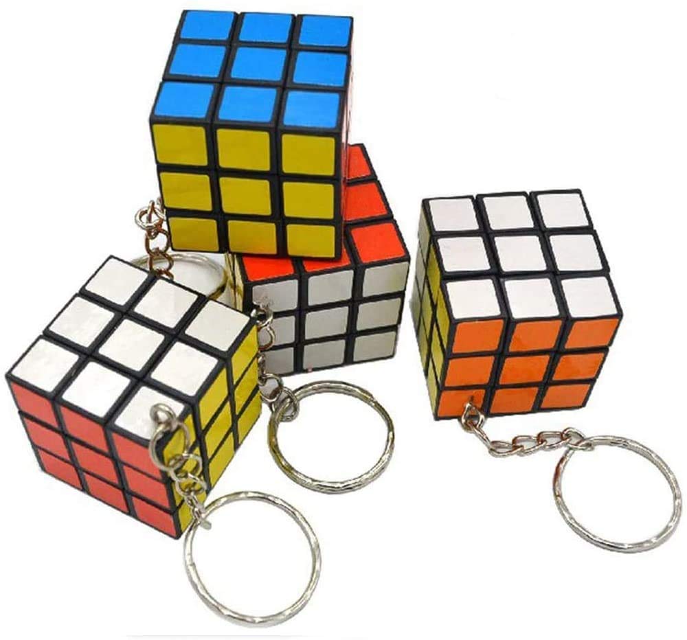 Mini 3x3 Magic Cube Puzzle Keychains (1.2in)