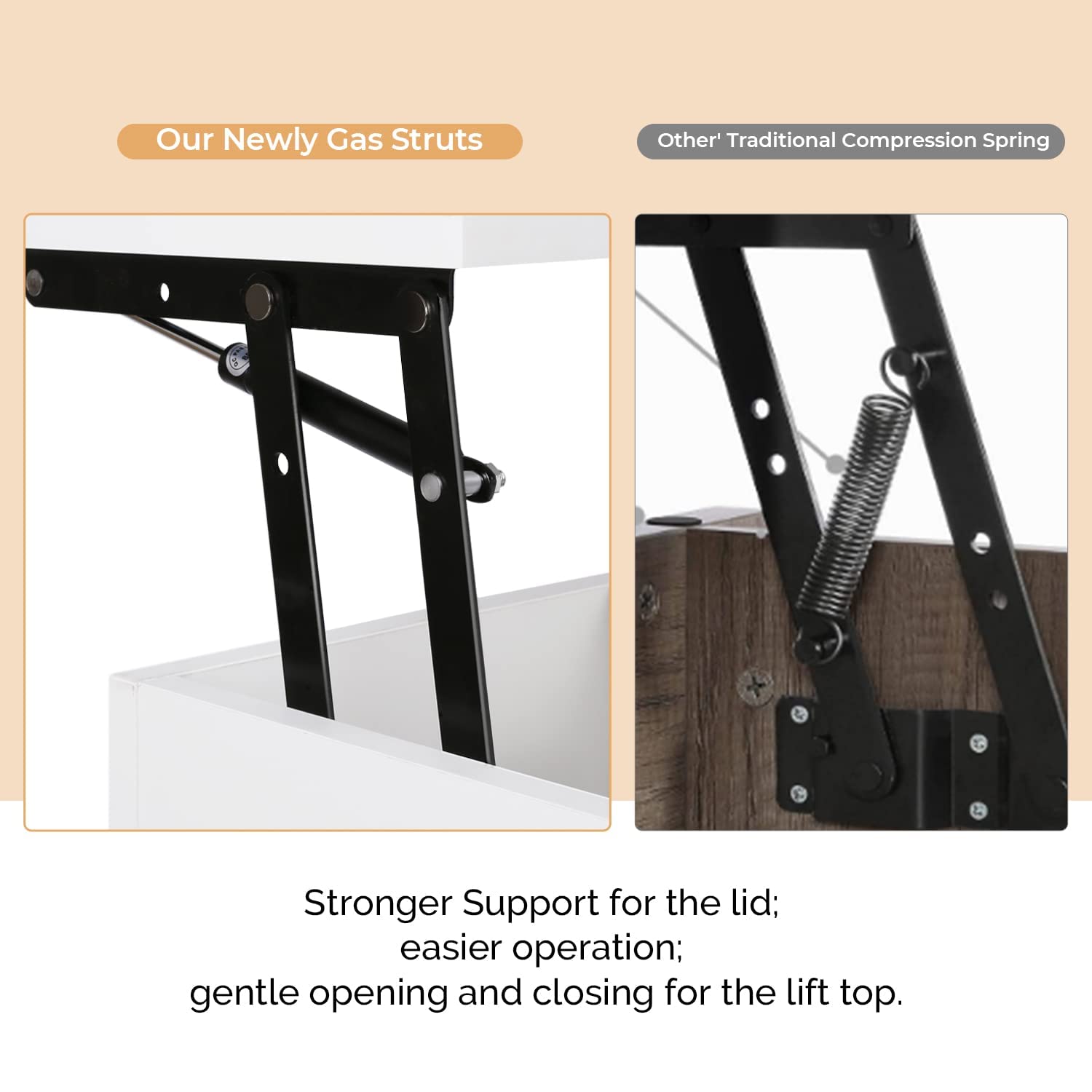 Modern Lift Top Coffee Table Sturdy Lift Top Table, Easy to Lift Up and Close, with Ample