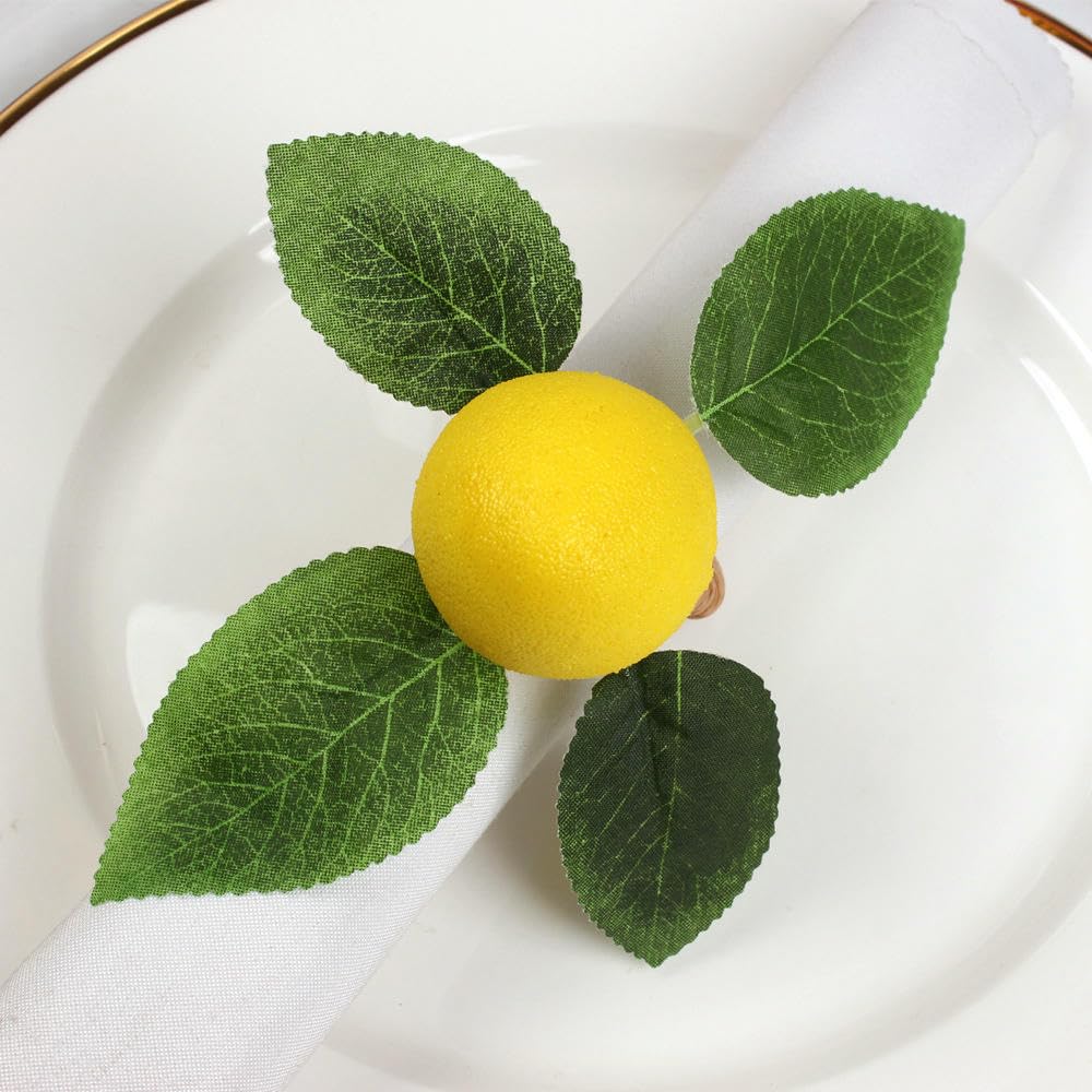 Rond De Serviette De Table Lot de 50 Ronds De Serviette Citron Jaunes pour Mariage Hôtel Vacances Dîner De Famille Anniversaire