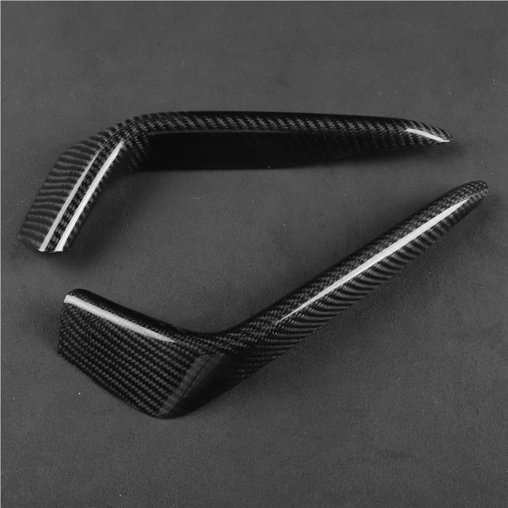 2pcs Car Real Carbon Fiber Rear Bumper Rear Fog Light Trim Strip Compatible With Honda Civic Hatchback 2020 2021 Car Accessories Lightweight Accessories(Black)