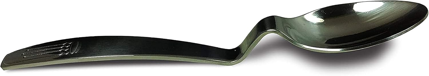 Flatware Stainless Steel Set - Silverware That Doesn't Touch the Table! Stackable, Ergonomic Dinnerware - No-Touch Knife, Fork, Spoon (Set of 20)