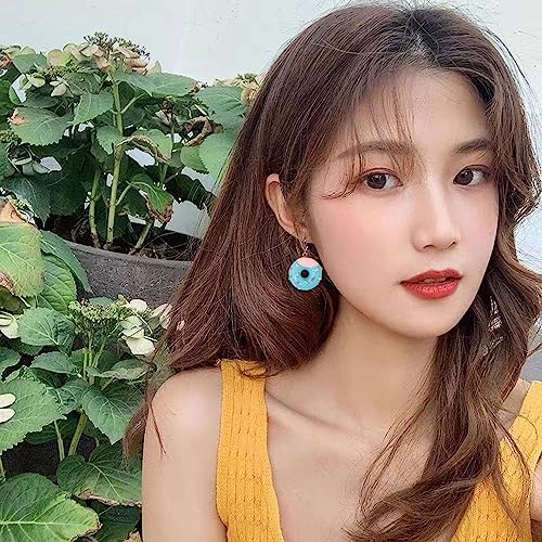 Honbay 4 Pairs of Creative Funny Donuts Earrings Personalized Dangle Earring4