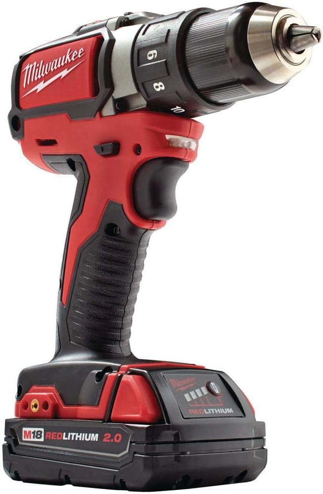 Milwaukee 2801-21P M18 18-Volt Lithium-Ion Compact Brushless Cordless 1/2 in. Drill/Driver Kit