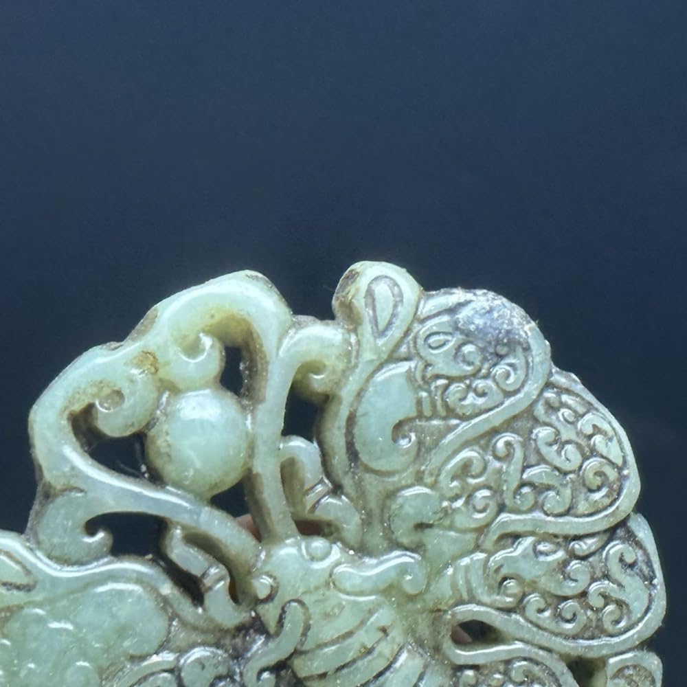 Collection - Adornos colgantes de piedra de jade envejecida, objetos antiguos, mariposa, 8 unidades