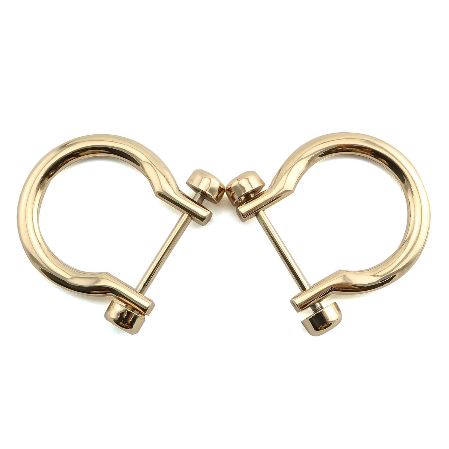 JCBIZ 2pcs Zinc Alloy Shackle Horseshoe U Shape D Ring Luggage Handbag Hardware Accessories Gold