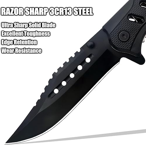 Miniatura 4 de Switchblade - Cuchillos con clip de cinturón de bloqueo de forro, cortador de cinturón de seguridad, rompedor de vidrio, cuchillo plegable de