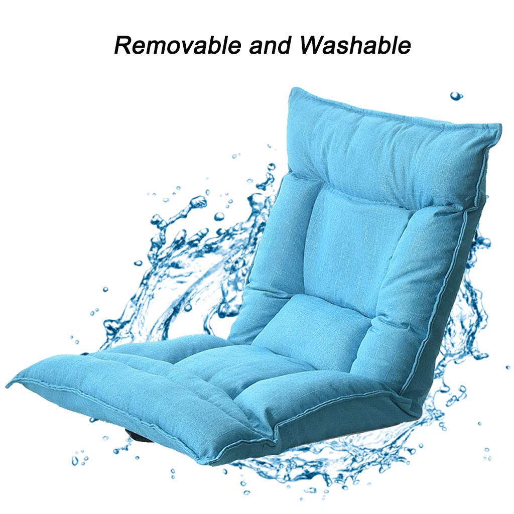 Generisch Silla de suelo plegable Lazy Sofá, silla ajustable sin patas en 14 posiciones con cómodo respaldo para videos de meditación de yoga, no es necesario apoyarse en la pared