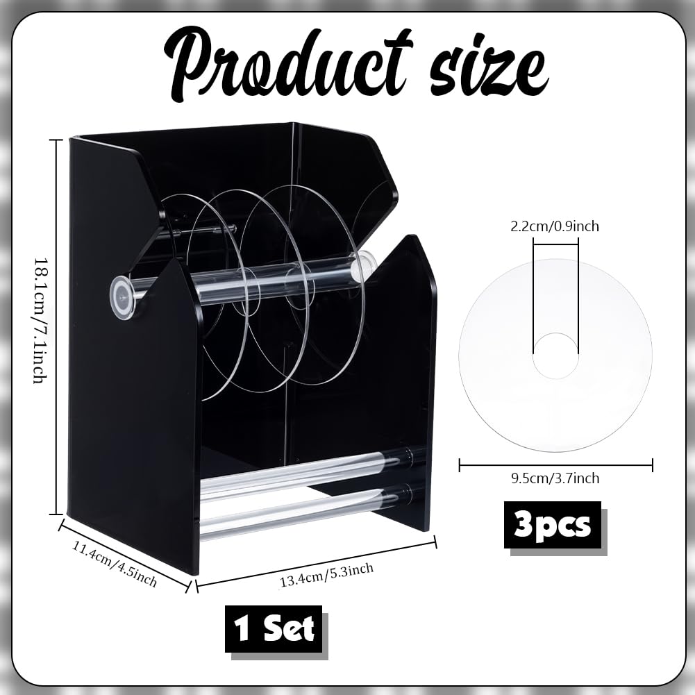PH PandaHall Dispenser di Etichette Regolabili in Acrilico Porta Rotolo di Etichette Adesive, Dispenser per Nastro Adesivo Porta Rotolo di Etichettes per Ufficio e Casa, 13x11x18cm