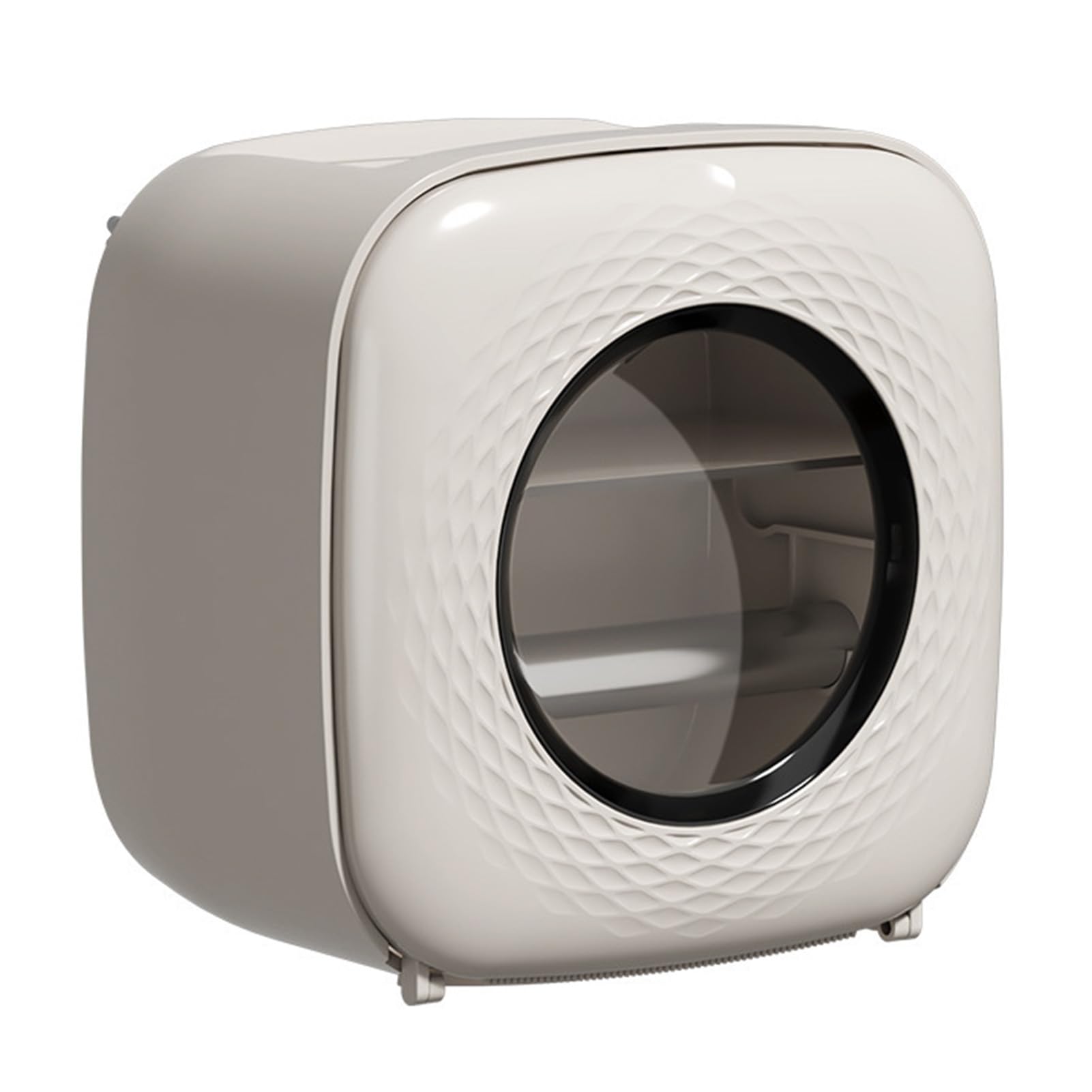 Gsycle Toilet Paper Holder, Wall Mounted Tissue Box Tissue Storage Box with Phone Shelf and Drawer Storage for Bathroom Kitchen(Khaki)