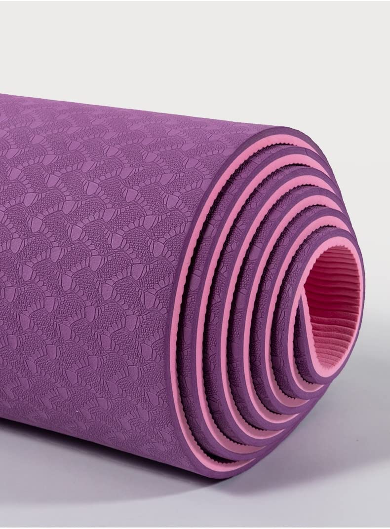 Habiba Leggero Tappetino da Yoga in TPE Resistente, Tappetino da Fitness Sportivo Antiscivolo, Tappetino per Esercizi in Schiuma Comfort Eva Ambientale Spesso 6 mm per Principianti Regalo