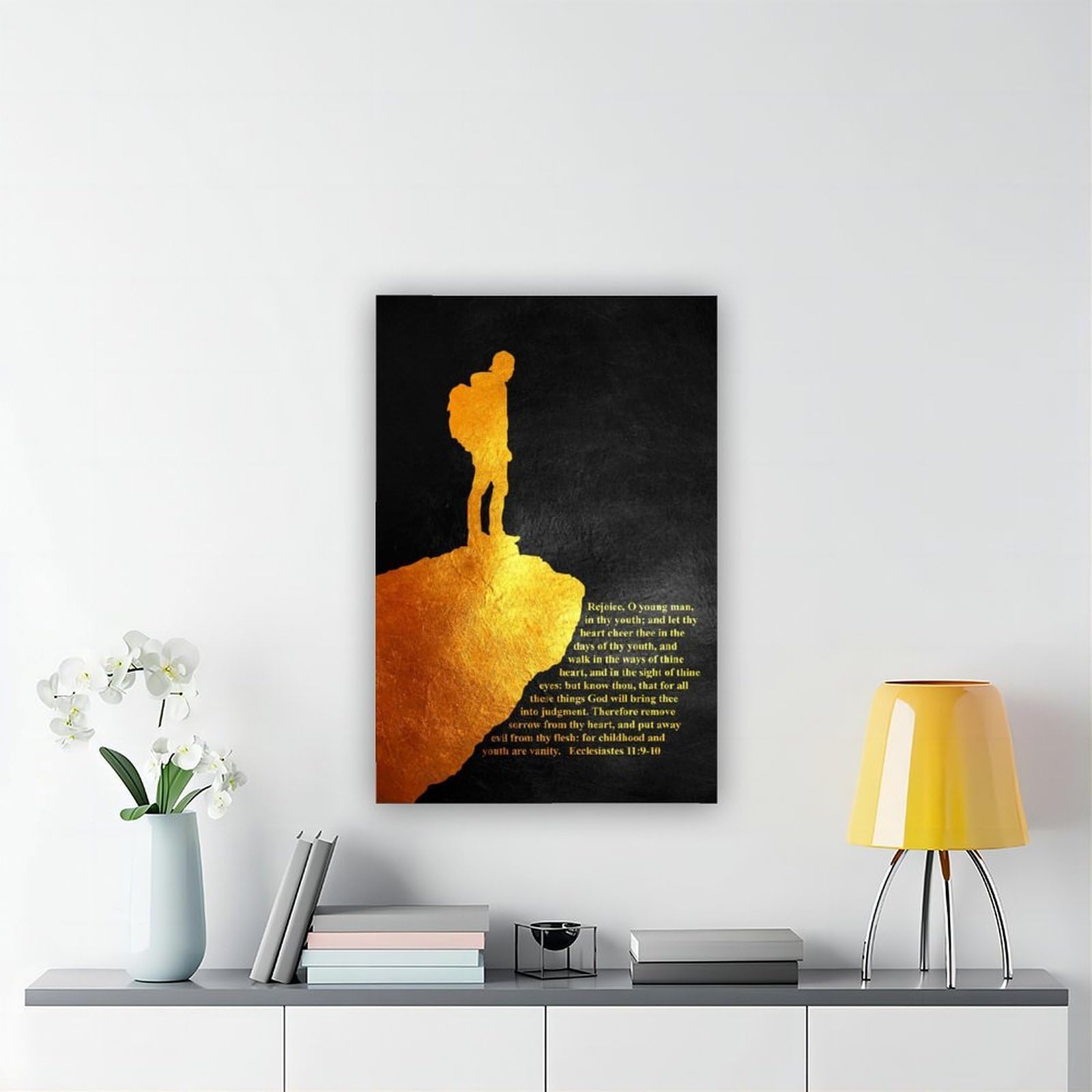 LNYLSJ Ecclesiastes 119-10 Poster delle Scritture Regalo Poster Artistico | Tela per soggiorno, camera da letto, casa, ufficio, stampa regalo, stile cornice, 40,6 cm di lunghezza x 61 cm di larghezza