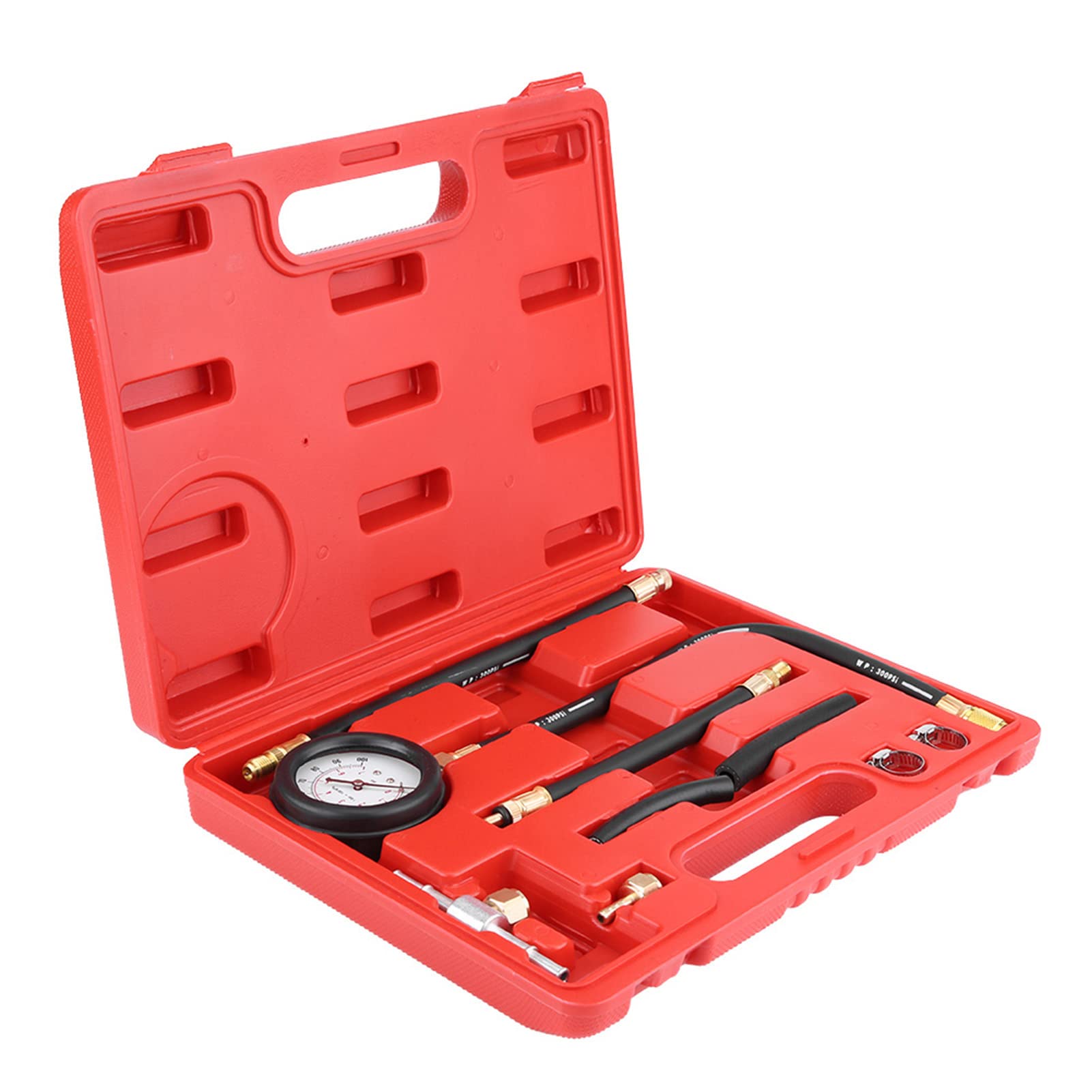 TU 113 Probador de presión de de gasolina, herramienta de diagnóstico de bomba de inyección de, kit de diagnóstico automático profesional con adaptadores y accesorios, probador