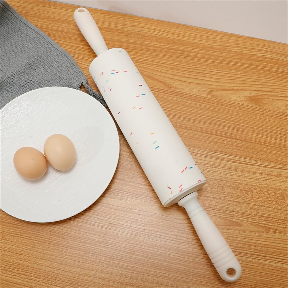 Mattarello in silicone per la cottura, 31 x 4,3 cm, strumento da cucina antiaderente per impasti e pasticceria, ideale compagno di cottura