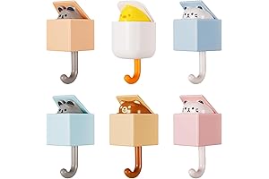 Creative Adhesive Cat Hooks for Wall