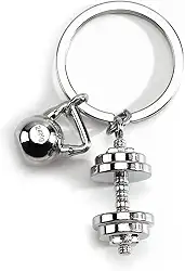 Chaveiro com haltere, chaveiro de academia para mulheres, homens, namorado, presente de treino para aniversário, Natal, clube, celebração