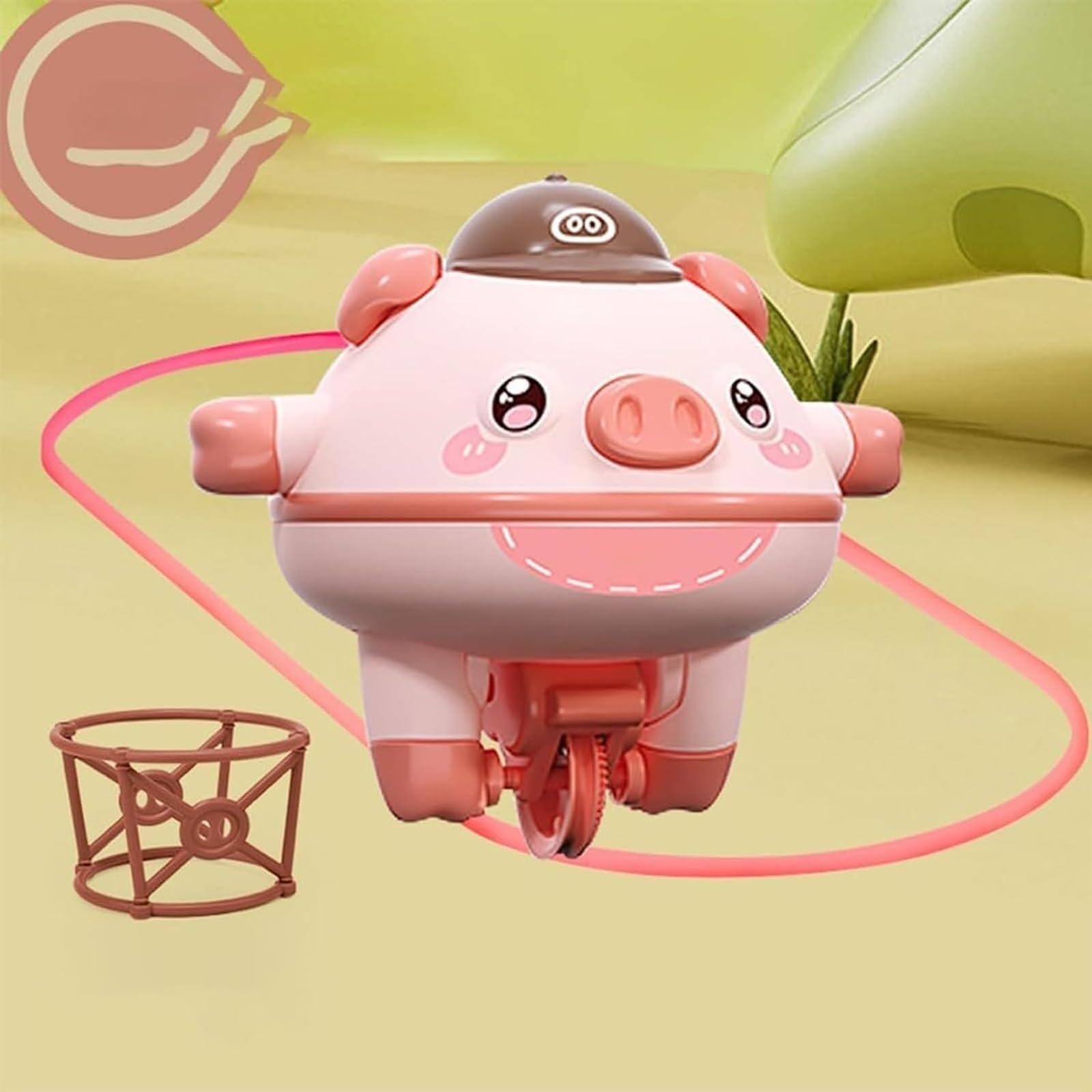 Cute Balanced Pig Toys, Tightrope Walking Tumbler Piglet Unicycle Toy, Amazing Cute Balanced Pig, Roly-Poly Fingertip Gyroscope Balance Robot, Best Gift For Kids/Friends (Color : Pink)