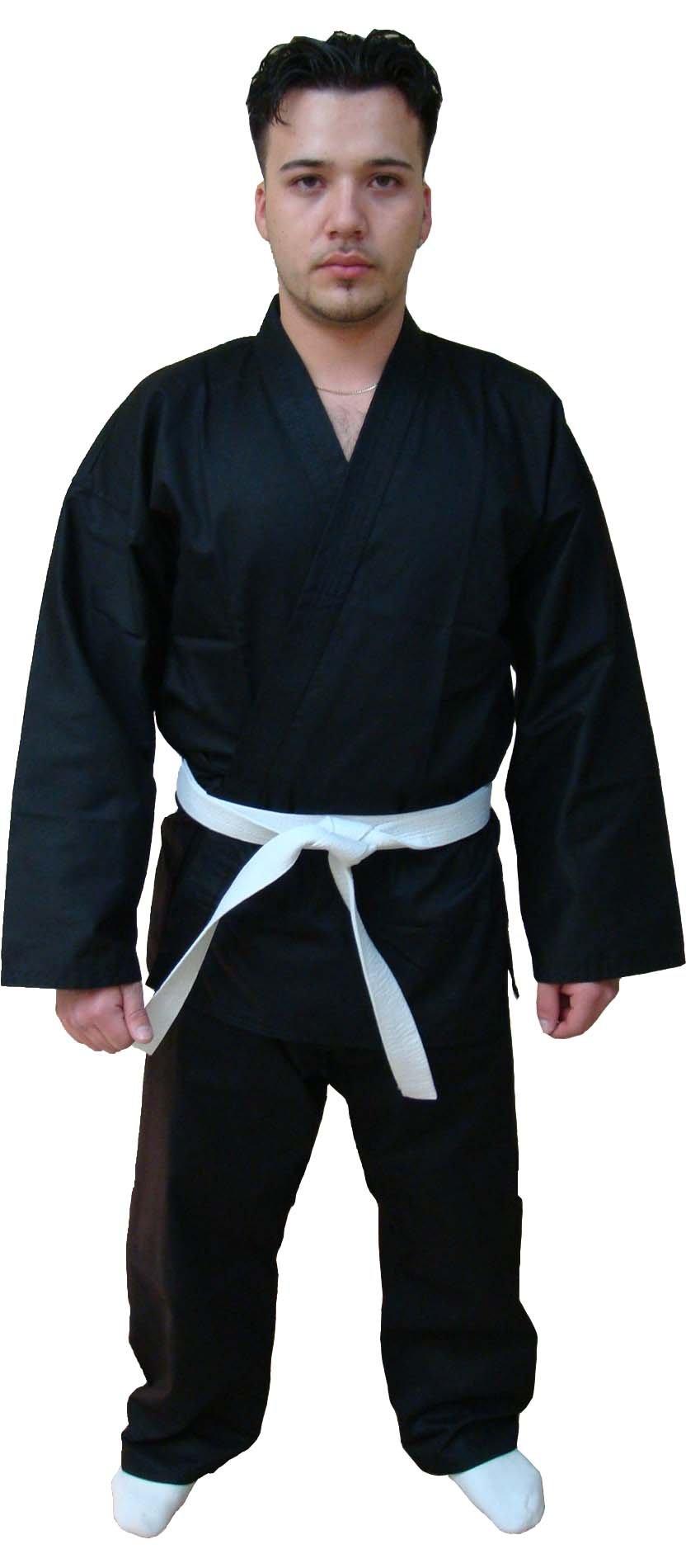 Woldorf USA Brazilian Jiu Jitsu Single Weave Kimono Black, No Logo Size 1, Training, Fighting Uniforms, Light Weight Uniforms Soft Fabric