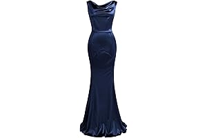 Women's 30s Blue Mermaid Formal Evening Sleeveless Gowns