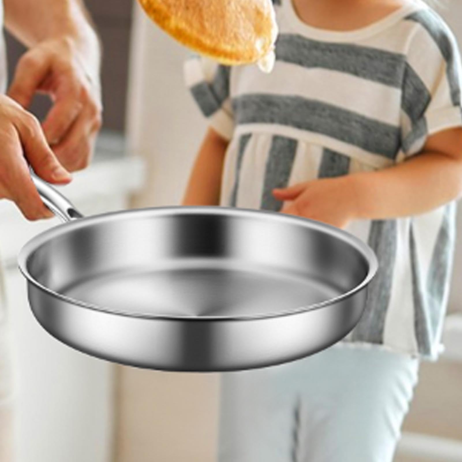 Padelle e padelle, padella in acciaio inossidabile Padelle anti-slip non | Woks multifunzionale e pentole da fritta, padelle di frittata, gadget da cucina per picnic, campe