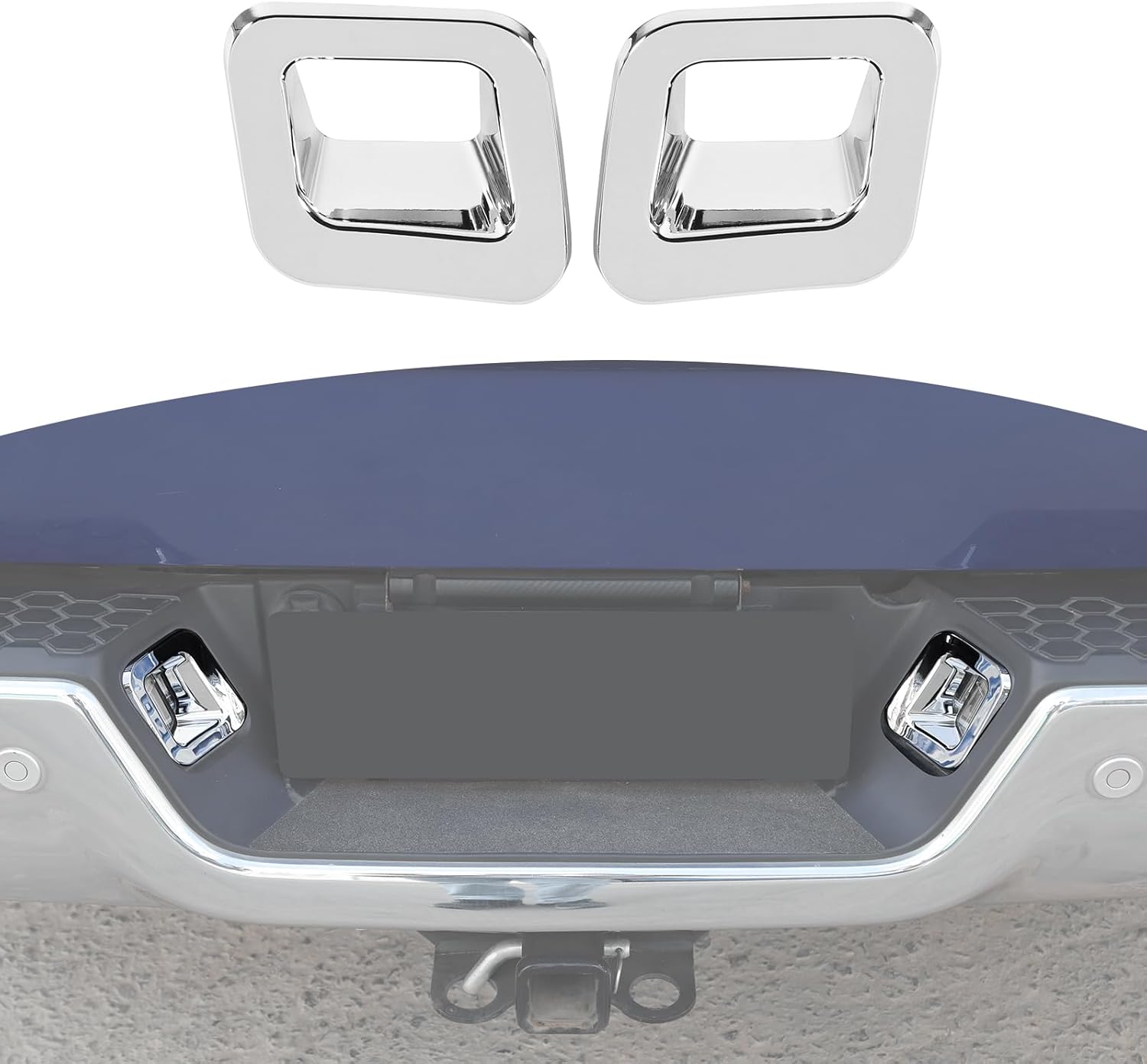 for RAM License Plate Light Trim Cover for Dodge RAM 2010-2017 Chrome Interior Accessories 2pcs