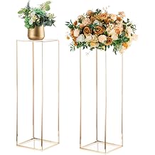 Gold Flower Stand for Wedding 100cm, with Acrylic Panel, 2 Pcs