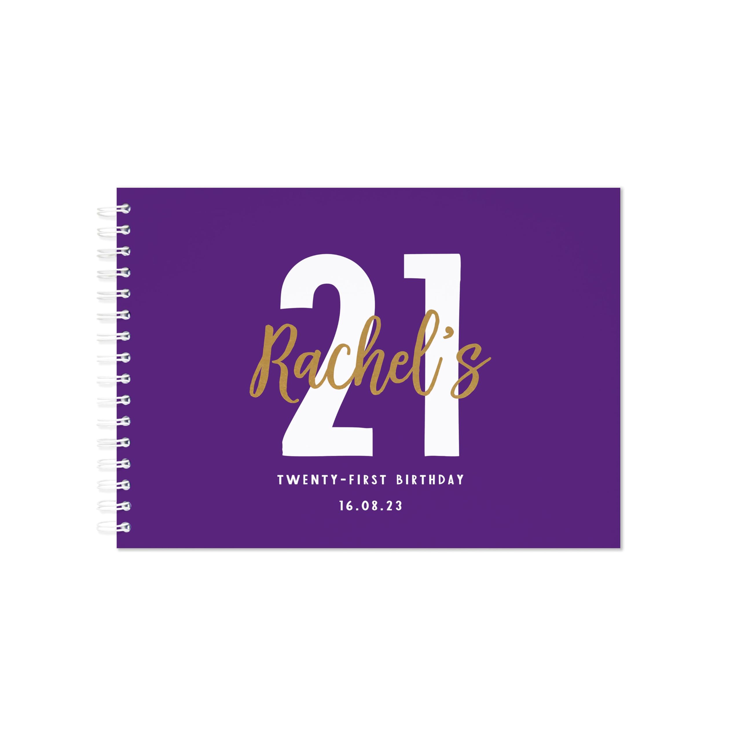 Personalised birthday guestbook | signing birthday guest book scrapbook notebook memories | 30th 40th 50th 60th 70th 80th 90th birthday sign in birthday party decor (A4 Hardback Purple)