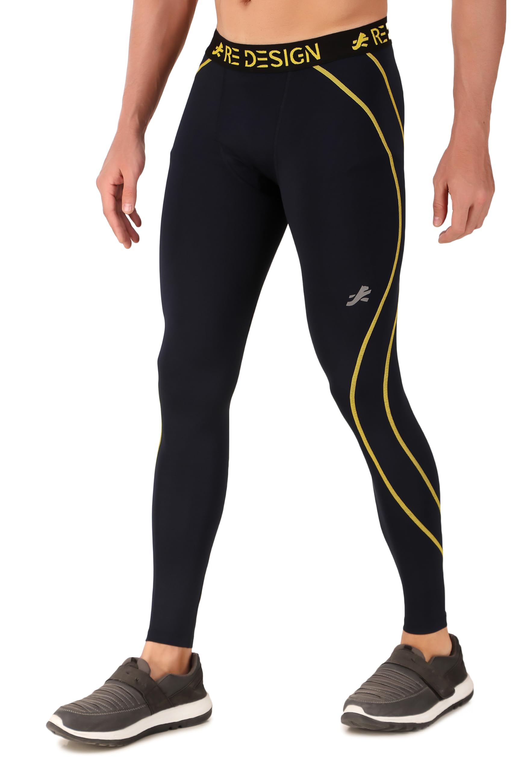 ReDesign ApparelsMen's Polyester Compression Pant/Tights/Megging for Gym, Running, Cycling, Yoga & All Sports
