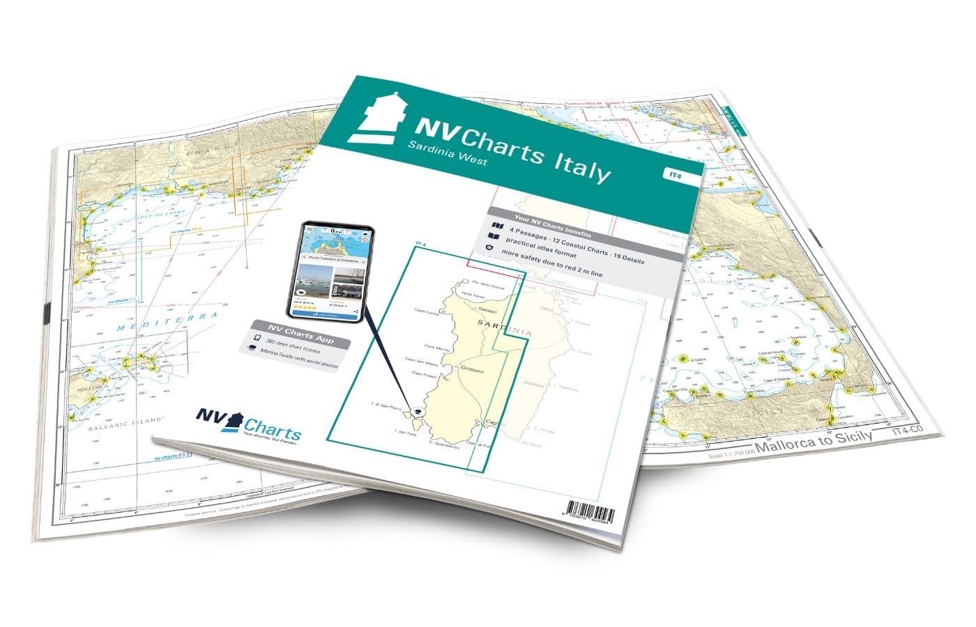 NV CHARTS Cartes Navigation Atlas Italie IT 4 Sardeigne Ouest