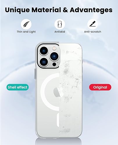 Miniatura 71 de Funda para iPhone 13 Pro Max compatible con MagSafe, funda magnética transparente para iPhone 13 Pro Max con funda protectora delgada a prueba